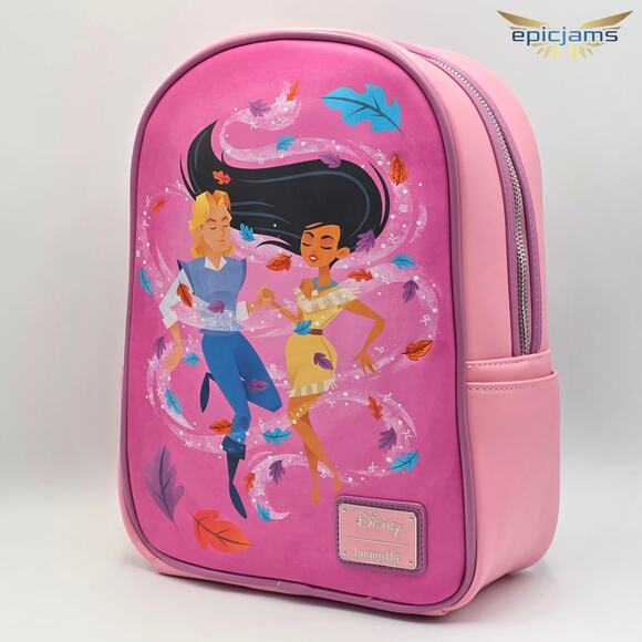 Loungefly Disney Pocahontas Colors of the Wind Pink Mini Backpack New - Picture 3 of 5